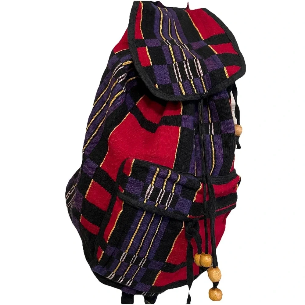 Boho Backpack Rucksack Mochila Knapsack Multicolor Beaded Hippy Festival VTG